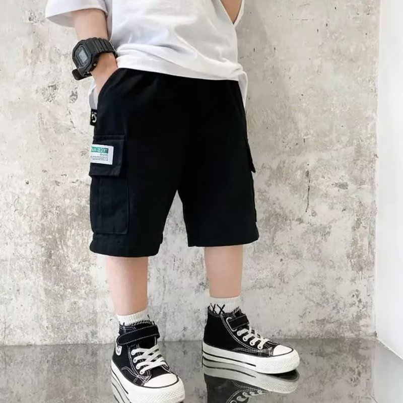 Quần short BXPB cotton ống rộng có túi mặc thoải mái thời trang mùa hè chất lượng cao size 110-170 cho bé