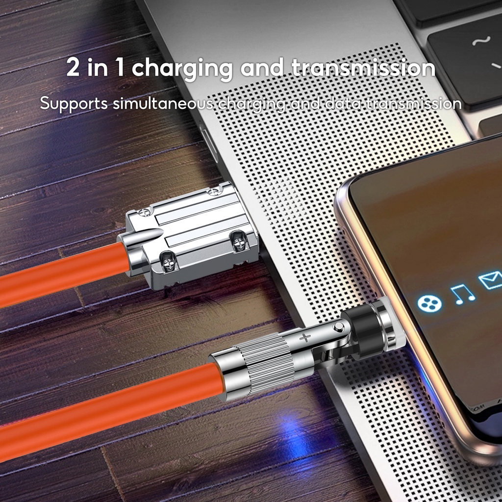 Cáp sạc nhanh TBTIC 6A 120W 540O cổng Type C Micro USB thích hợp cho iPhone Samsung