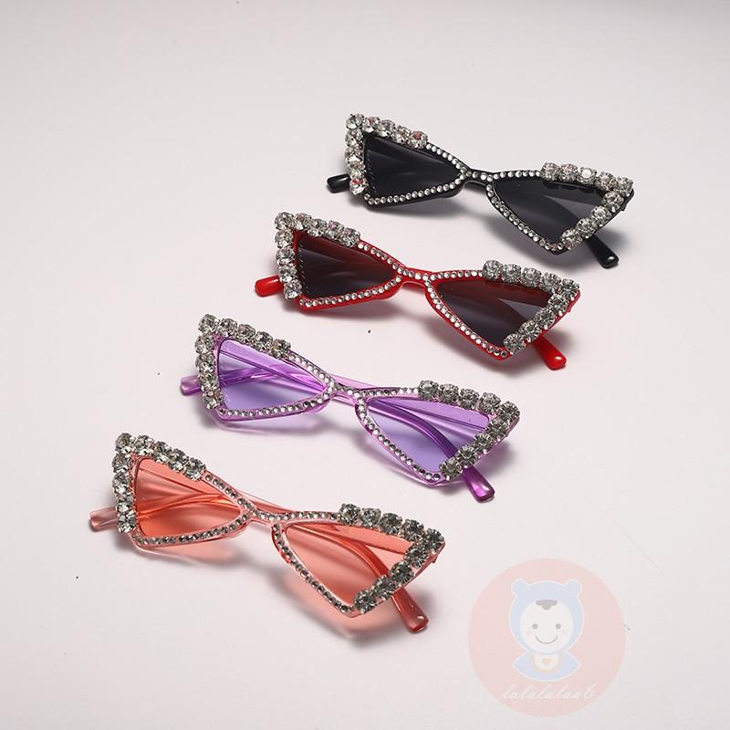 Kính Mát LAA6-Children Hình Tam Giác Màu Tím / Hồng / Đen / Xám Cho Bé Gái