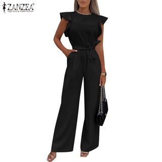 Zanzea jumpsuit dài ống rộng thanh lịch cho nữ