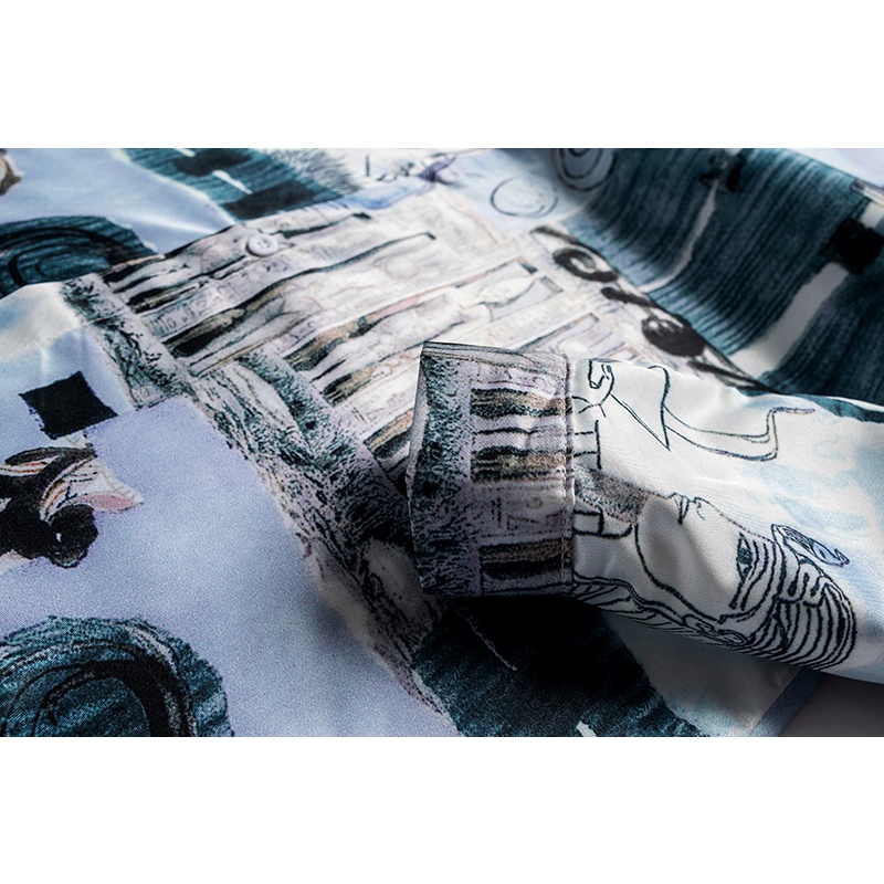 Áo Sơ Mi Tay Dài Mỏng In Họa Tiết Graffiti Thời Trang Cho Nam Và Nữ