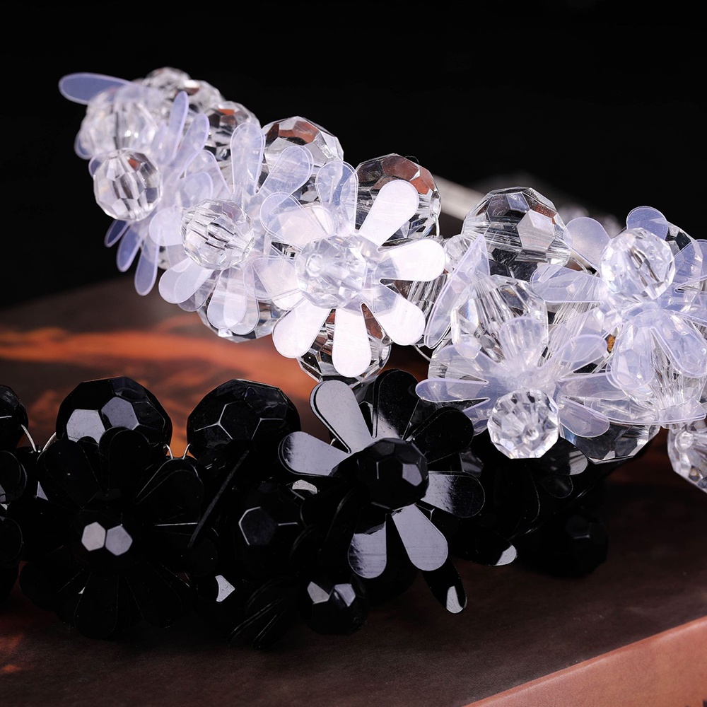 YADORNOS Băng Đô Cài Tóc Đính Hạt Thủy Tinh Màu Sắc Đơn Giản Cho Cô Dâu