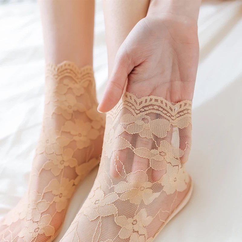 Đôi Vớ Ren Hoa NgắN / ChốNg TrượT ThờI Trang Cho Nữ