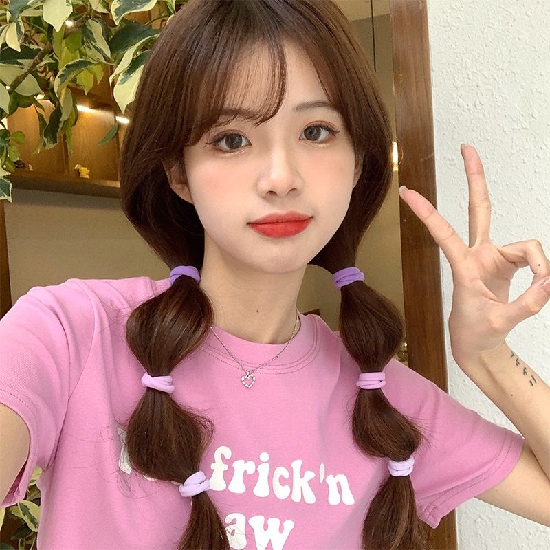 Set dây buộc tóc CHLINS vải co giãn nhiều màu sắc tùy chọn phong cách Hàn Quốc đơn giản dành cho nữ