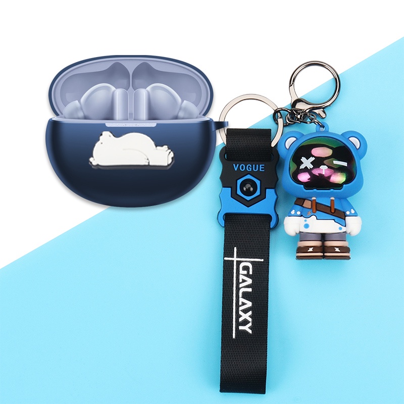 Huawei FreeBuds 5i Case Creative Kaws Cartoon Violent Bear Keychain Pendant Huawei FreeBuds 5i Silicone Soft Case Protective Cover Shockproof Case Protective Cover Cute Briquette Crayon Pendant Huawei FreeBuds 5i Cover Soft Case