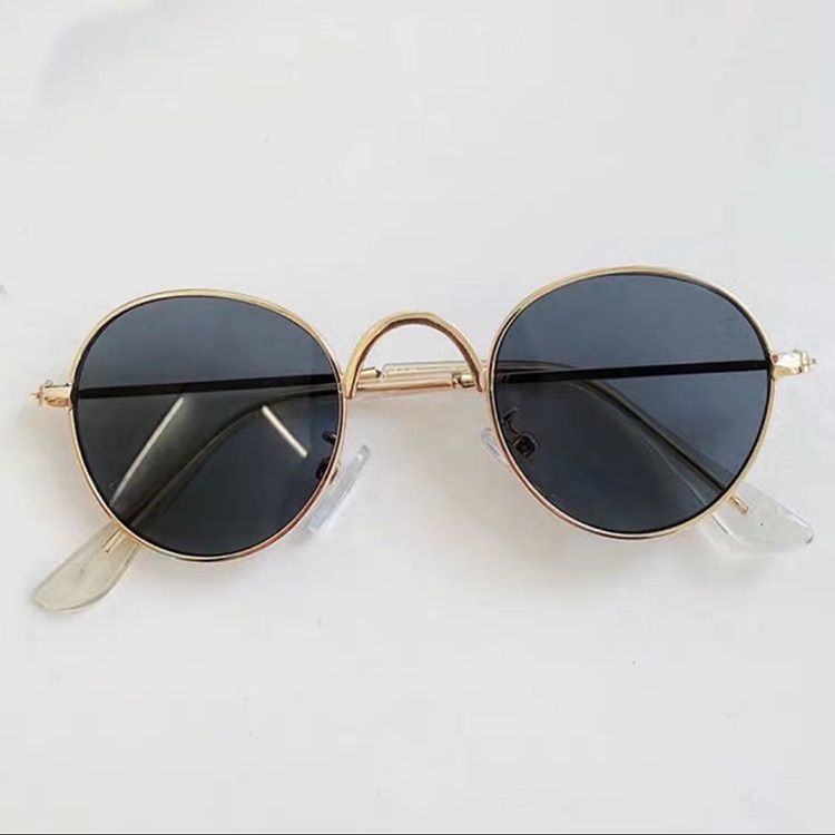 Kính Mát Gọng Kim Loại Họa Tiết Hoạt Hình Phong Cách vintage Cho Bé 1-5 Tuổi