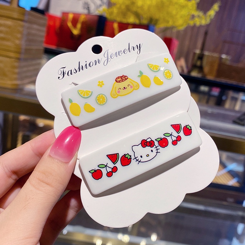 Kẹp Tóc Hình Sanrio Hello Kitty Kuromi Cinnamon Purin Ngọt Ngào Cá Tính Thời Trang Cho Nữ