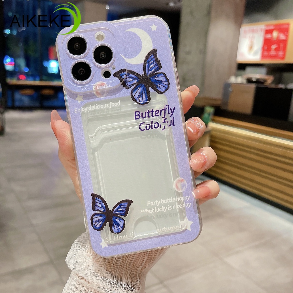 Ốp Điện Thoại Dẻo Họa Tiết Bươm Bướm & Hoa Tulip Kèm Ngăn Đựng Thẻ Cho Samsung Galaxy J7 J6 J5 J4 Plus Prime J2 Prime J7 + J6 + J4 + Grand Prime