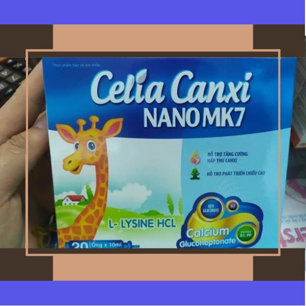 Celia Canxi Nano MK7 Bổ sung canxi vitamin D3 cho cơ thể hỗ trợ sự phát triển chiều cao hộp 20 ống