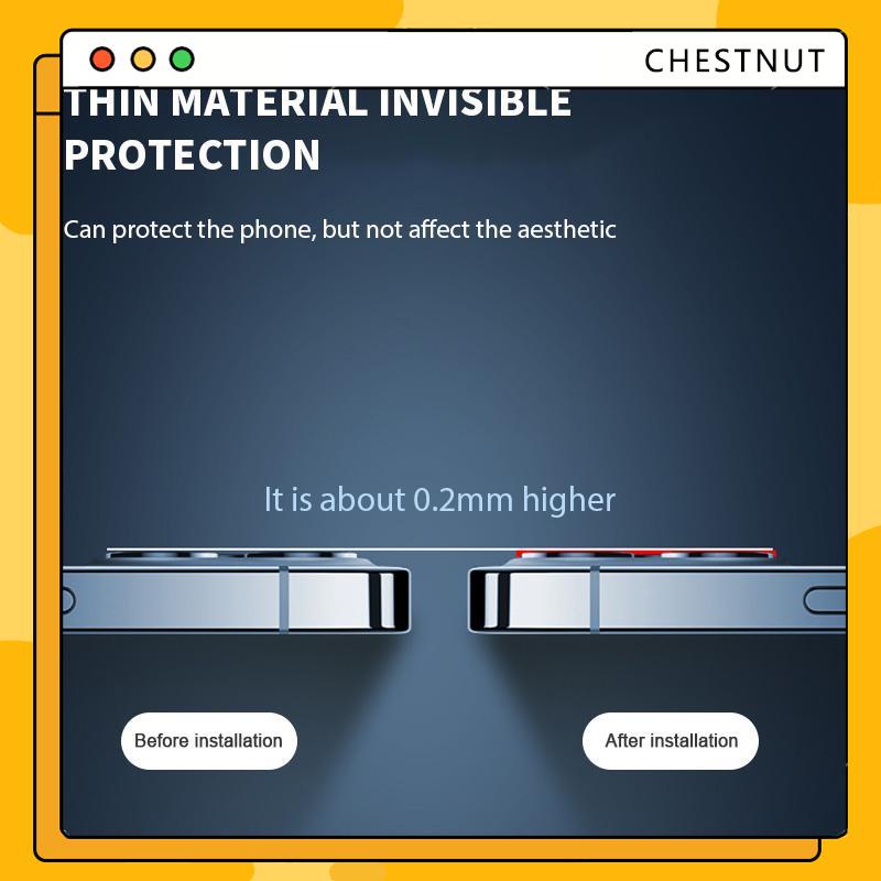 Kính Cường Lực Bảo Vệ Camera Sau Có Vòng Nhẫn Kim Loại Cho iP 14 14 Pro 13 12 11 Pro Max 13 Mini 12 Mini-CT