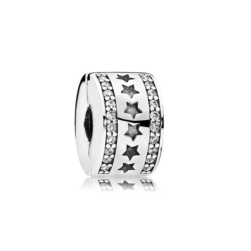 Charm Pandora bạc 925 nhiều mẫu đính đá lấp lánh dùng làm trang sức diy