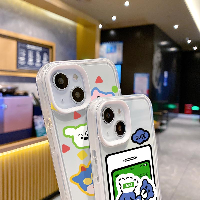 Ốp Điện Thoại Silicon TPU Mềm Chống Sốc 3 Trong 1 Cho iPhone 14 13 12 11 Pro Promax 6 6S 7 8 Plus XS X XR XsMax SE