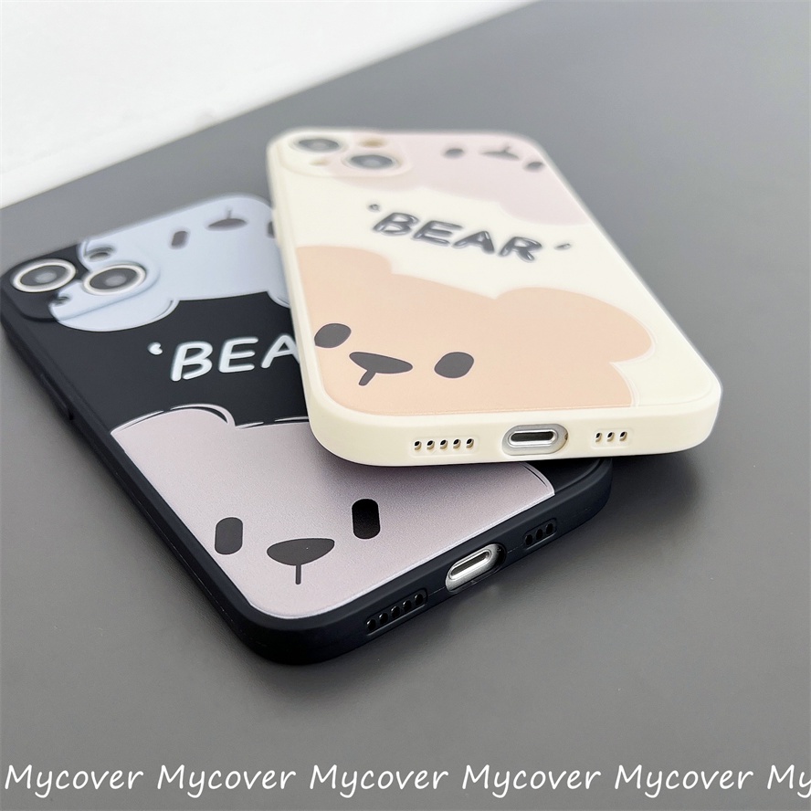 Ốp Điện Thoại Chống Sốc In Hình Gấu Hoạt Hình Cho iPhone 14 13 12 11 Pro Max Xs XR X 8 7 6 Plus SE 2020