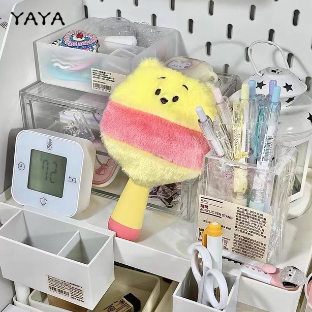 Ins Túi Mát Xa Cầm Tay mini Hình Gấu Dâu Tây Có Gương Xếp Chồng