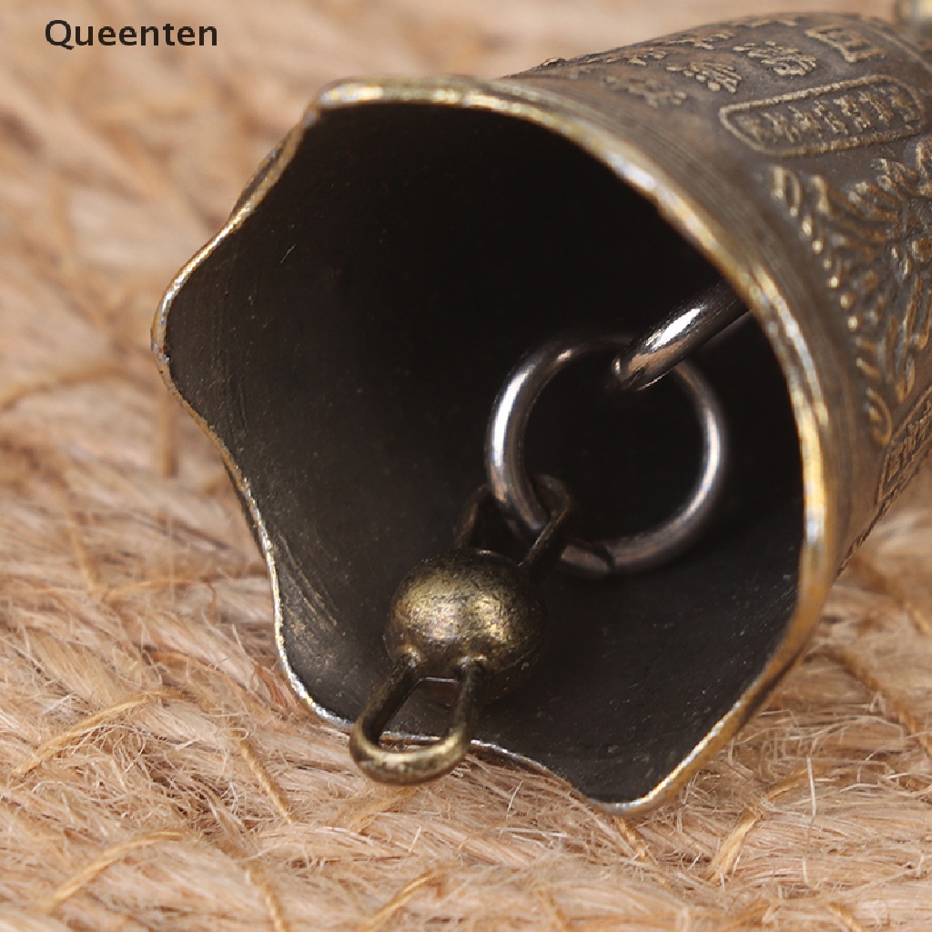 Queenten 1Pc Antique Bell Chinese Mini Sculpture Pray Guanyin Buddha Bell Shui Feng Bell QT