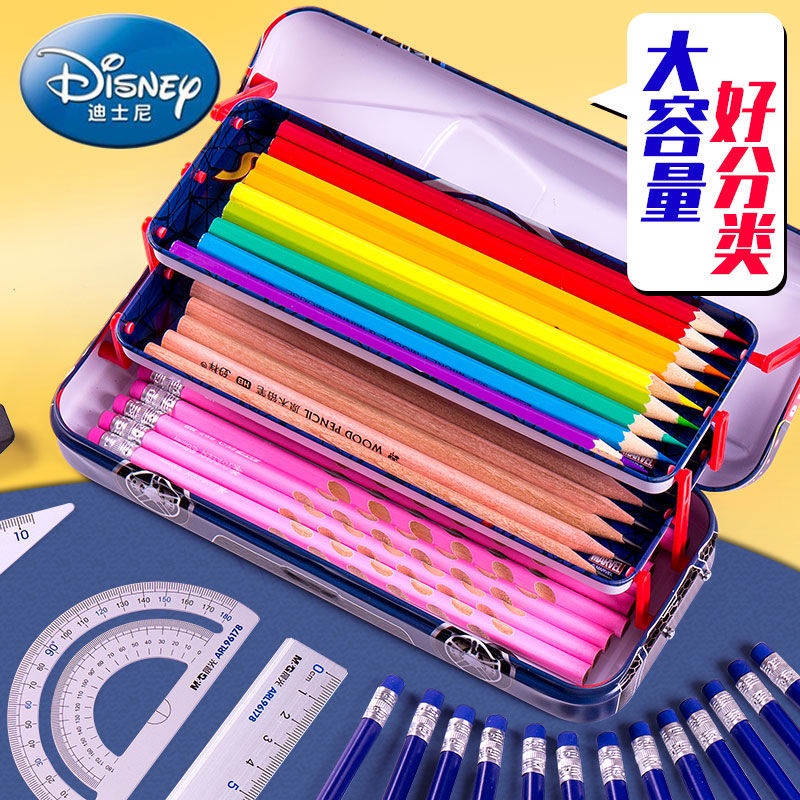 Hộp Đựng Bút Ba Tầng Sức Chứa Lớn Hình Xe Hơi Disney 2023 N8U