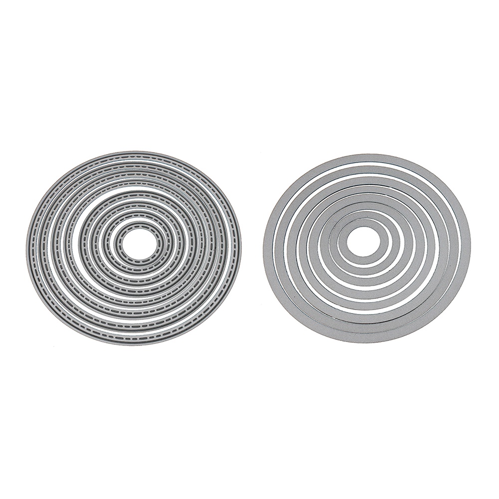 Bộ 8 Khuôn Cắt Giấy Bằng Thép Carbon Hình Tròn Tiện Dụng