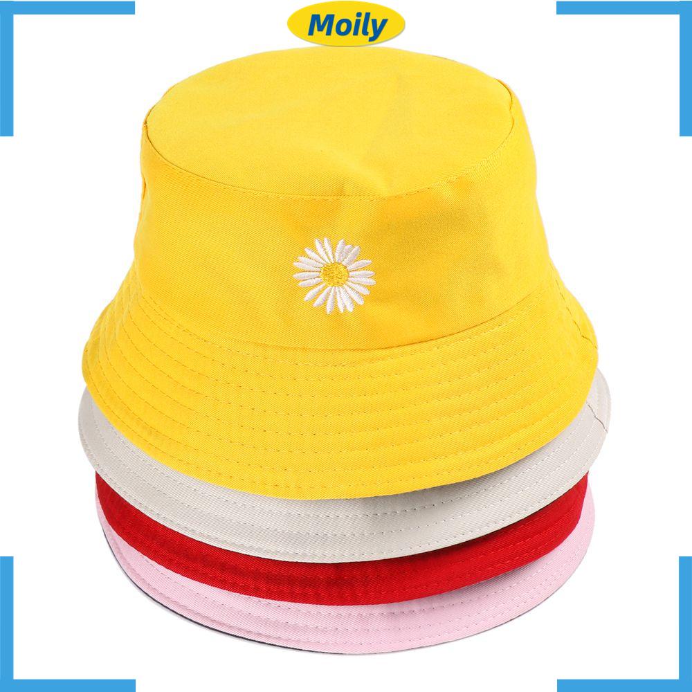 Nón Tai Bèo Hai Mặt Bằng Cotton Họa Tiết Hoa Cúc Nhiều Màu Thời Trang Mùa Hè Cho Nam Và Nữ