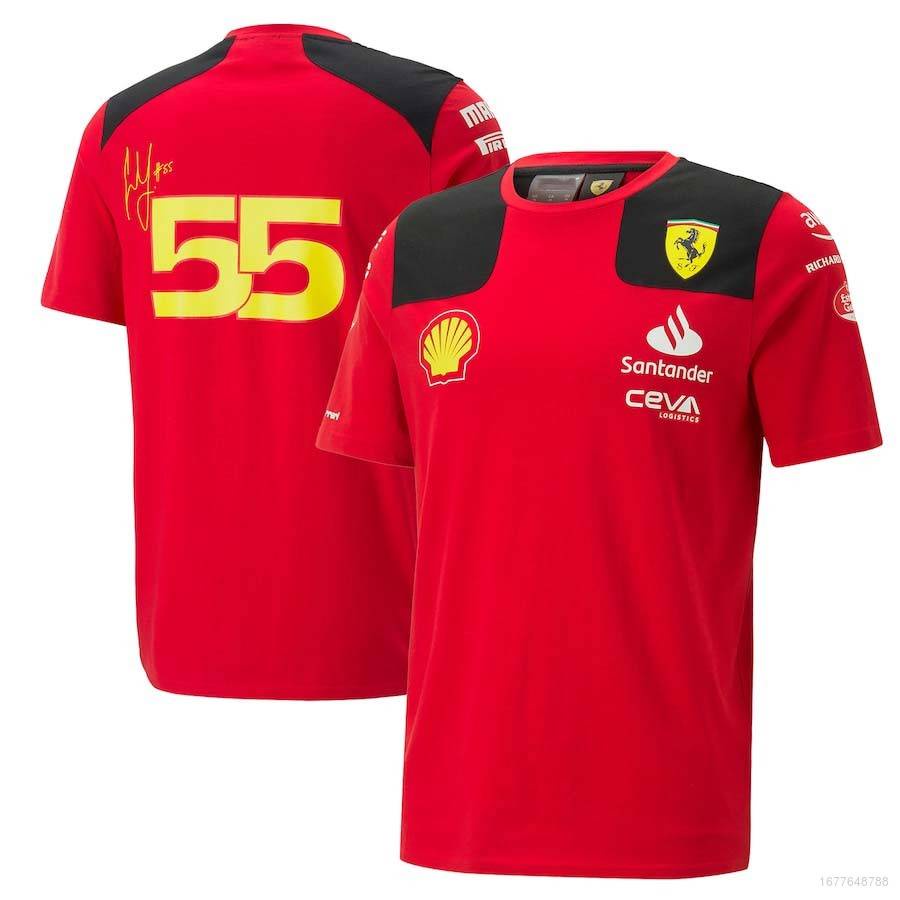 Áo Thun Thể Thao Tay Ngắn NP2 2023 F1 Team Scuderia Ferrari Carlos Sainz Plus Size Unisex PN2