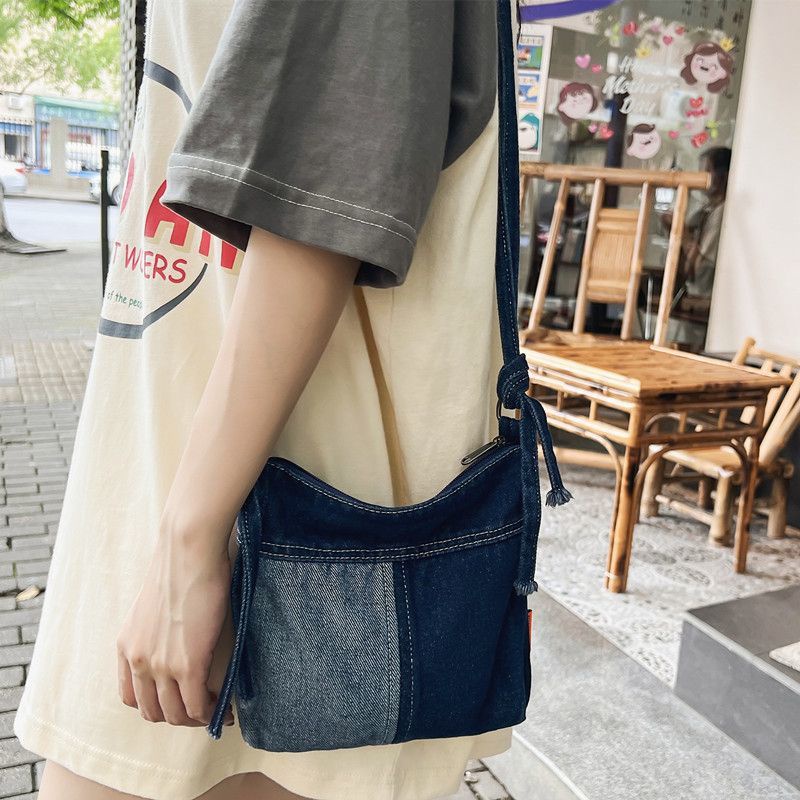 Túi Đeo Chéo Vải Jean Phong Cách Hàn Quốc Thời Trang Cho Nữ