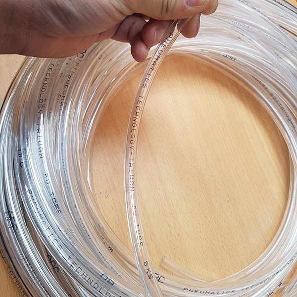 Combo 5-10-15-20 m dây hơi khí nén Đài Loan phi 8*5mm mầu trắng trong, màu xanh