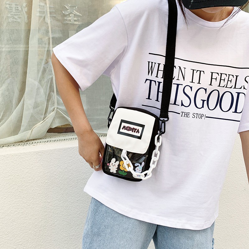 Túi Đeo Chéo Bằng Vải nylon Hình Vuông Nhỏ Nhắn Dễ Thương