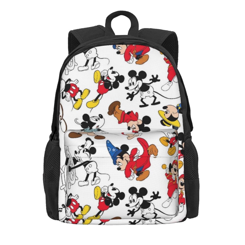 Balo Đi Học Vải Canvas Cỡ Lớn In Hình Chuột Mickey Thời Trang