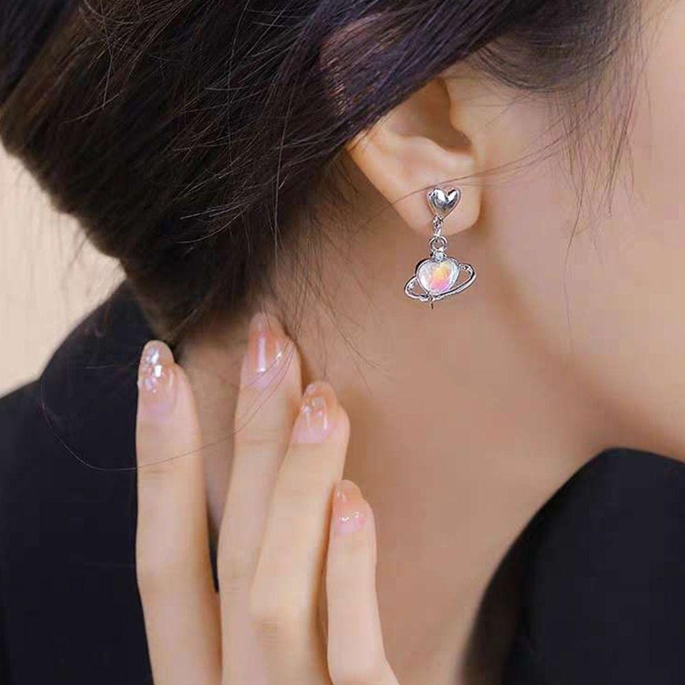 Khuyên Tai WMES15H Thời Trang Thanh Lịch Dành Cho Nữ|Khuyên Tai Lủng Lẳng Hình Trái Tim Phong Cách Hàn Quốc