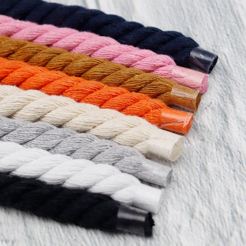 Dây Buộc Giày Chất Liệu Polyester Cotton Dày Dặn Nhiều Kích Cỡ 0.8cm Rộng 60-180cm 8 Màu Sắc