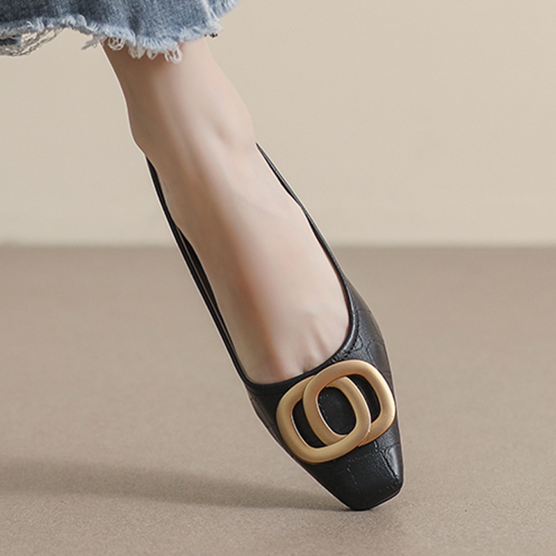 Giày cao gót IELGY mũi vuông đế mềm phong cách Pháp thời trang cho nữ