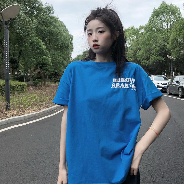 Áo thun nữ form rộng in Gấu chữ nổi chất liệu 100% cotton thoáng mát MS6710