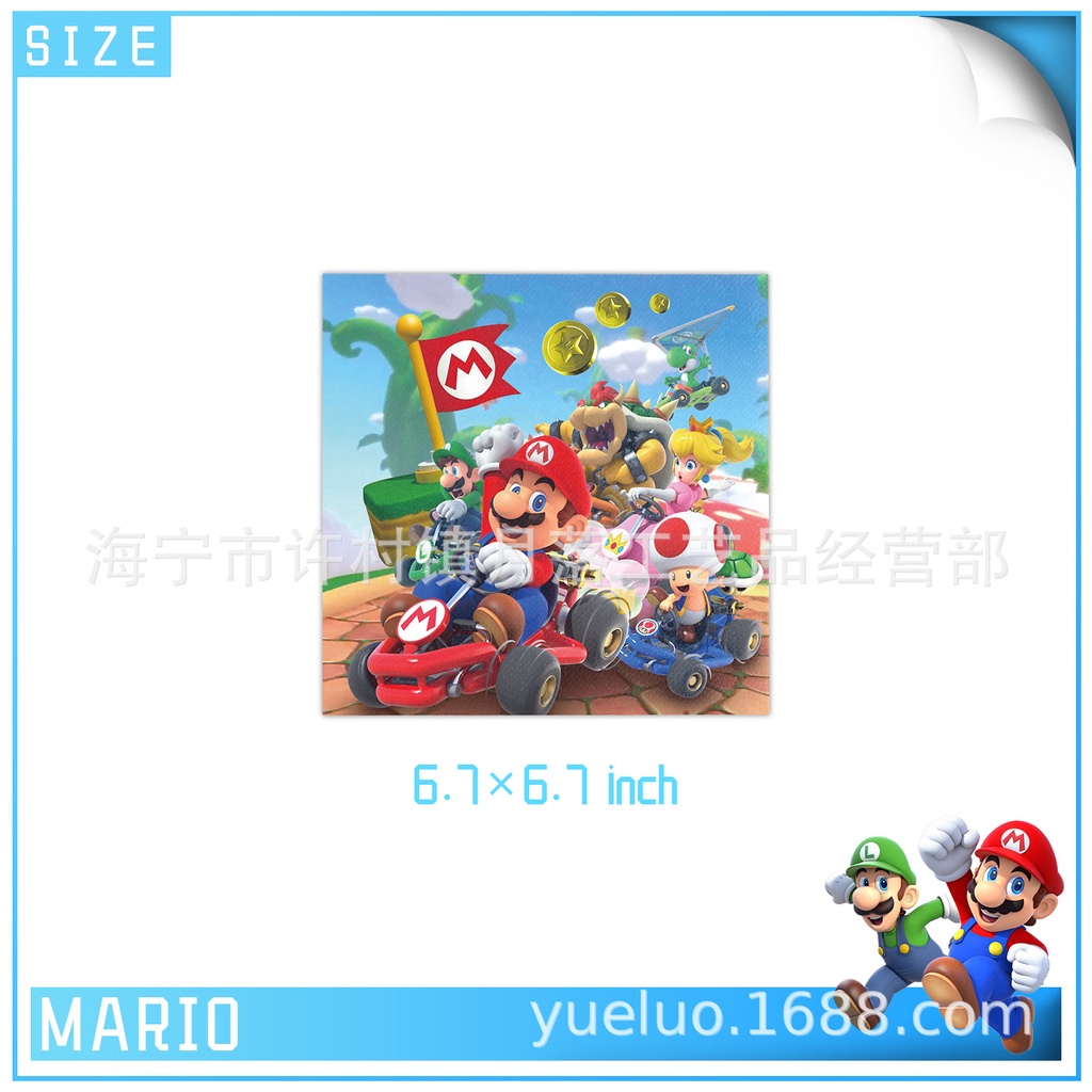 Bộ Khăn Trải Bàn Ăn Và Muỗng Nĩa Họa Tiết Super Mario Bros Dùng Một Lầ