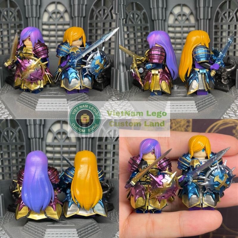 Custom nhân vật minifigures: nhân vật Nữ chiến Binh - Armor Knight