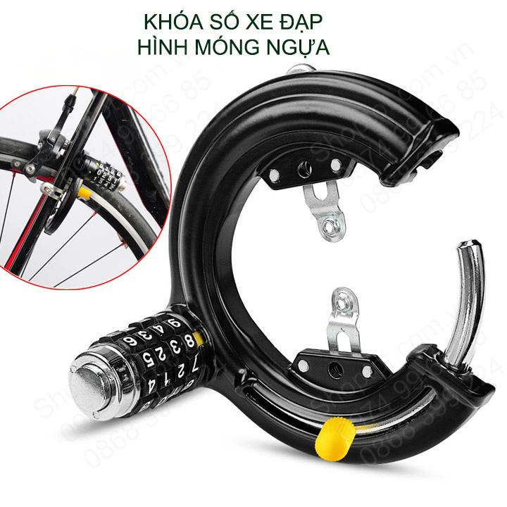 Khóa số xe đạp hình móng ngựa, loại 4 mã số không thay đổi được