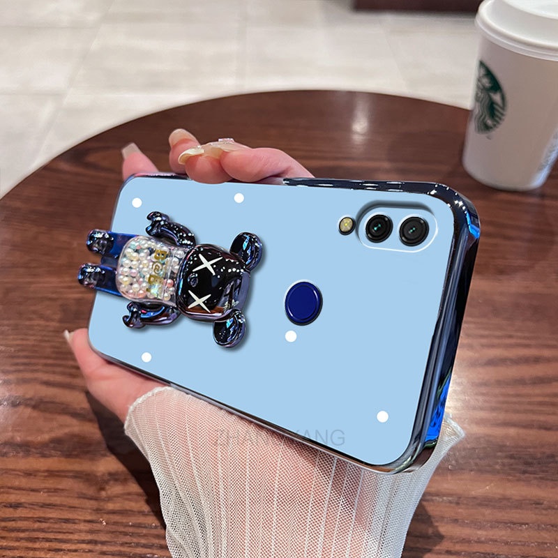 ốp lưng Redmi note 7 Redmi 7 Ốp Điện Thoại TPU Trong Suốt Mạ Điện Có Giá Đỡ Hình Gấu Cho Redmi note 7 Redmi 7