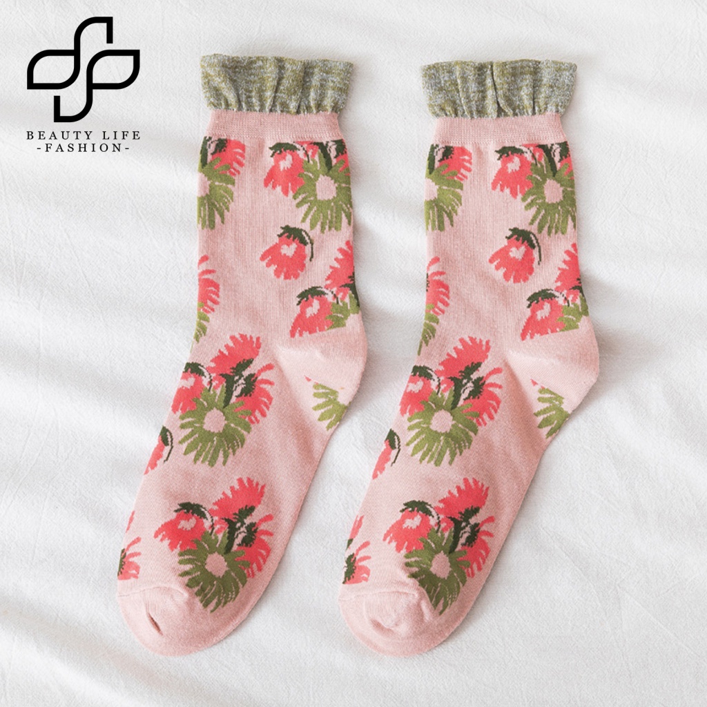 Đôi Vớ HọA TiếT Hoa KiểU Retro ThờI Trang SàNh ĐiệU Cho Nữ