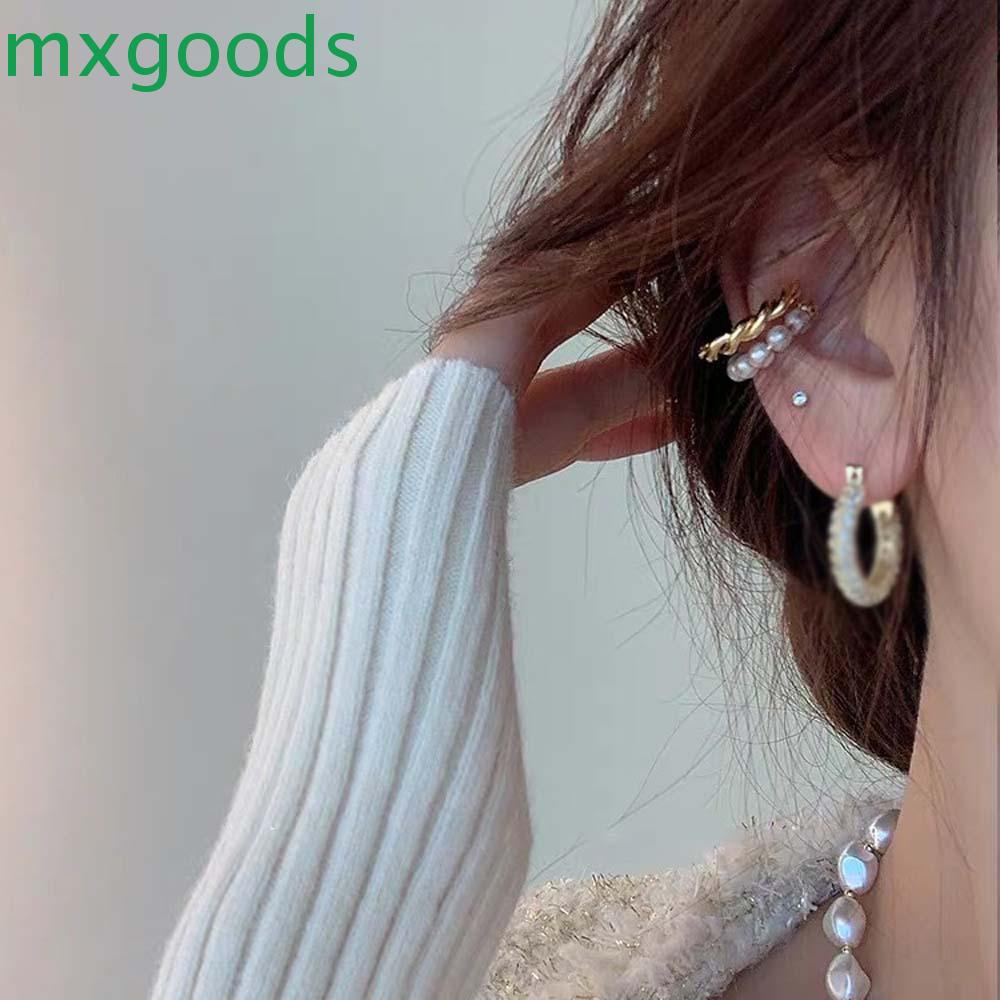 Khuyên Tai Dạng Kẹp Hình Tròn Đôi Phong Cách Hàn Quốc Cổ Điển Thời Trang