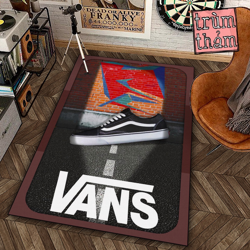 Thảm Trang Trí Vans Off The Wall Giày Thể Thao Thời Trang Decor Phòng Ngủ Phòng Khách Văn Phòng