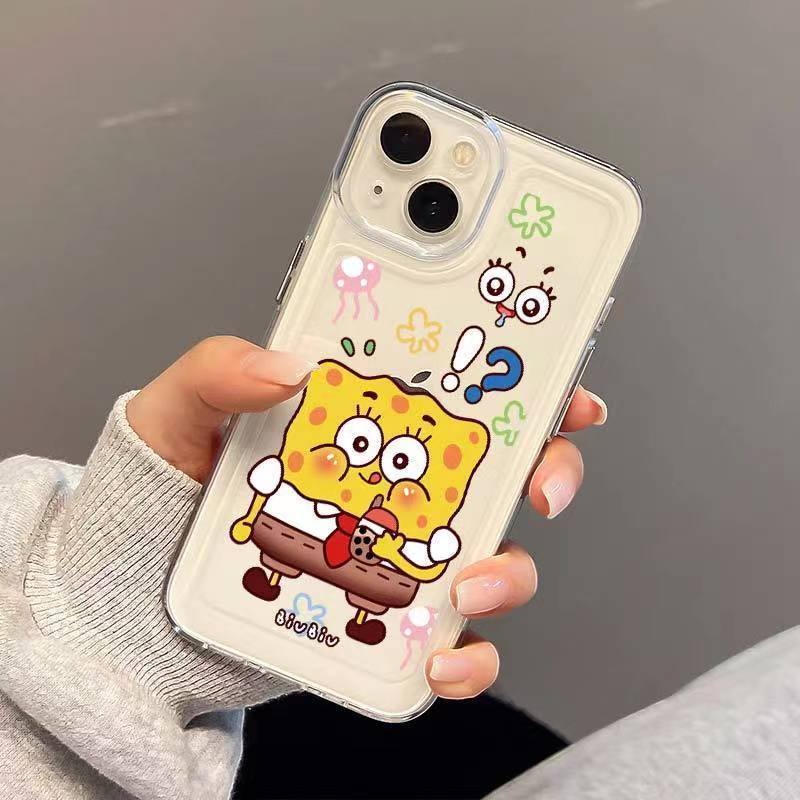 ✅Ốp Điện Thoại Dẻo Họa Tiết Hoạt Hình Spongebob Chống Sốc Cho iPhone 13 / 14 12 / 11pro xsmax xr 7 / 8p J7D3