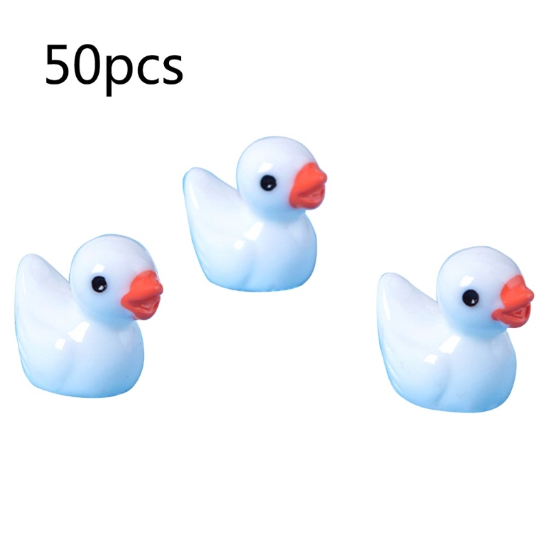 Bộ 50 Tượng Vịt Vàng Mini Bằng Resin Dễ Thương Dùng Trang Trí Tiểu Cảnh DIY