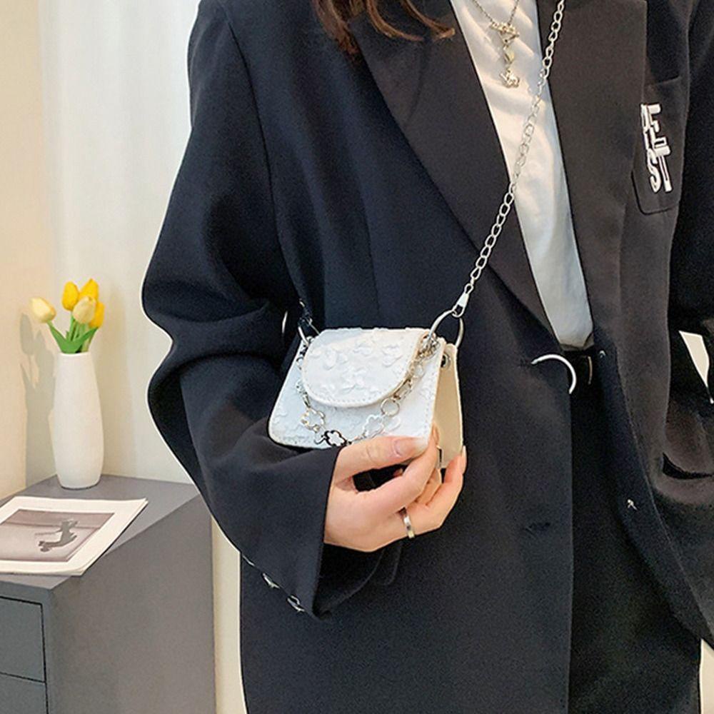 Túi Đeo Chéo Nhỏ Xinh Phối Quai Xích Thời Trang Đơn Giản 1