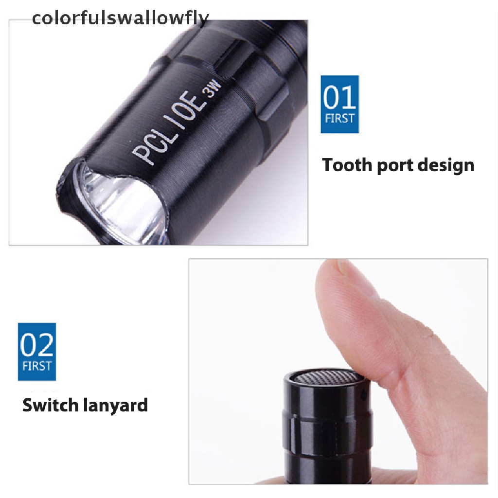 Colorfulswallowfly Mini Led Flashlight Waterproof Lanterna Zoomable For Hung Camp Outdoor Tool CSF