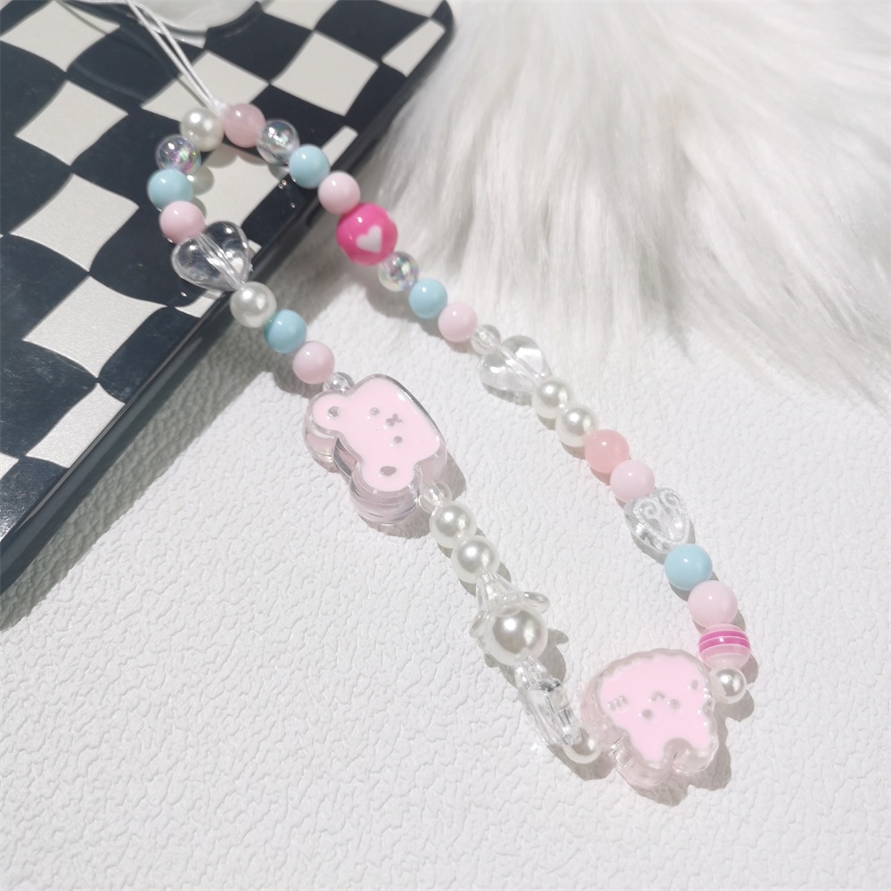 Dây Đeo Điện Thoại Bằng Acrylic Mềm Hình Gấu / Mèo Nhiều Màu Dễ Thương Chống Thất Lạc