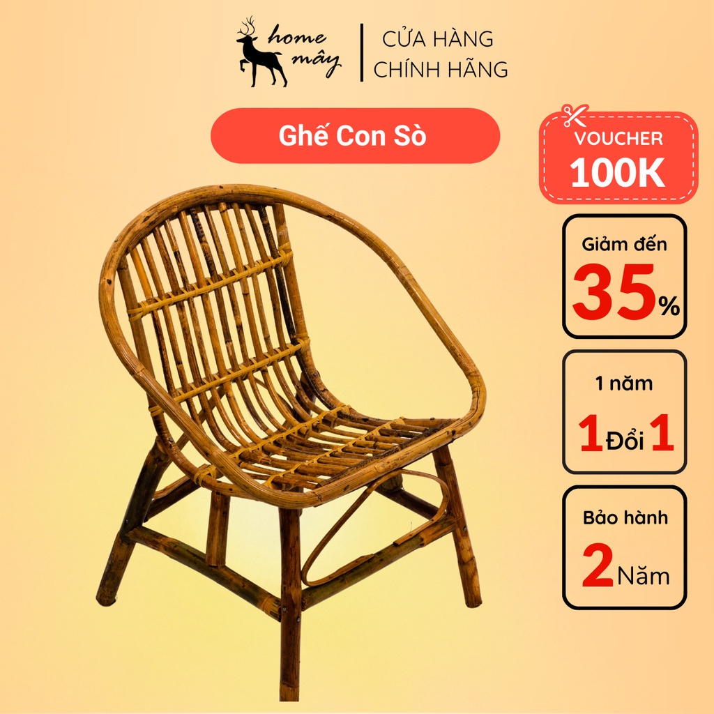 Ghế mây con sò HOME MÂY chuẩn kích thước, cung cấp cho quán cafe, khách sạn, homestay