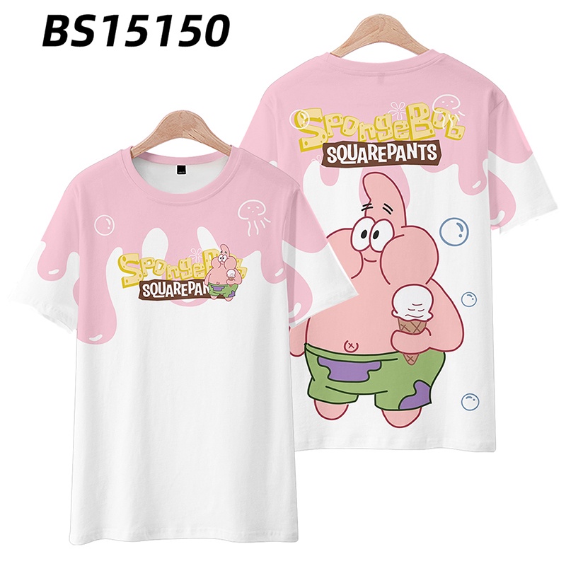 Áo Thun Tay Ngắn In Hình SpongeBob 3D Thời Trang Cho Trẻ Em Và Người Lớn