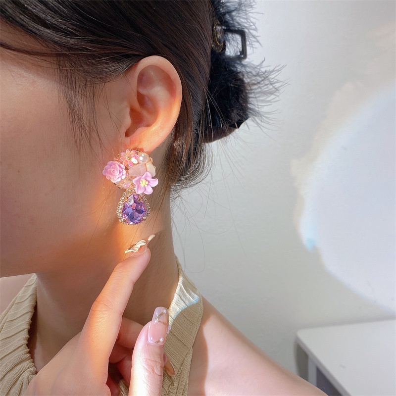 Hoa Tai Thiết Kế Đơn Giản Hình Giọt Nước Hoa