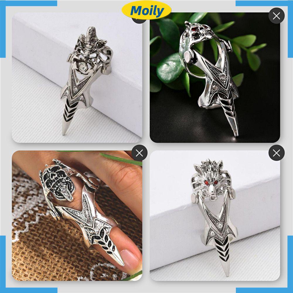 Nhẫn Hợp Kim Hình Đầu Rồng Độc Đáo Cá Tính Phong Cách Halloween