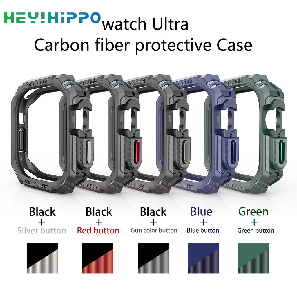 Ốp Bảo Vệ Bằng Tpu Sợi Carbon 49mm Cho iwatch ultra 8 se 7 6 5 4 45mm 41mm 44mm 40mm