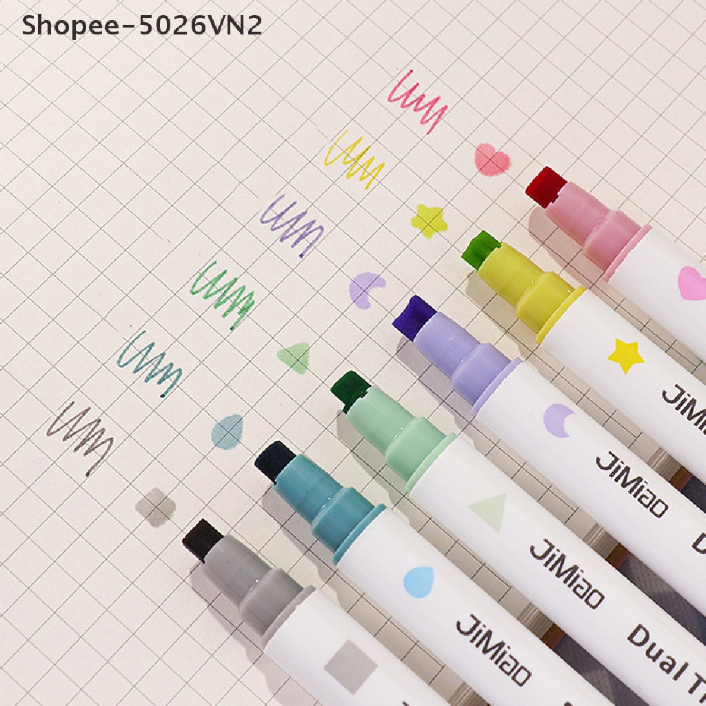 Set 1 / 6 Bút Đánh Dấu Hai Đầu Màu Sắc Tố Cao Dành Cho Học Sinh / Văn Phòng