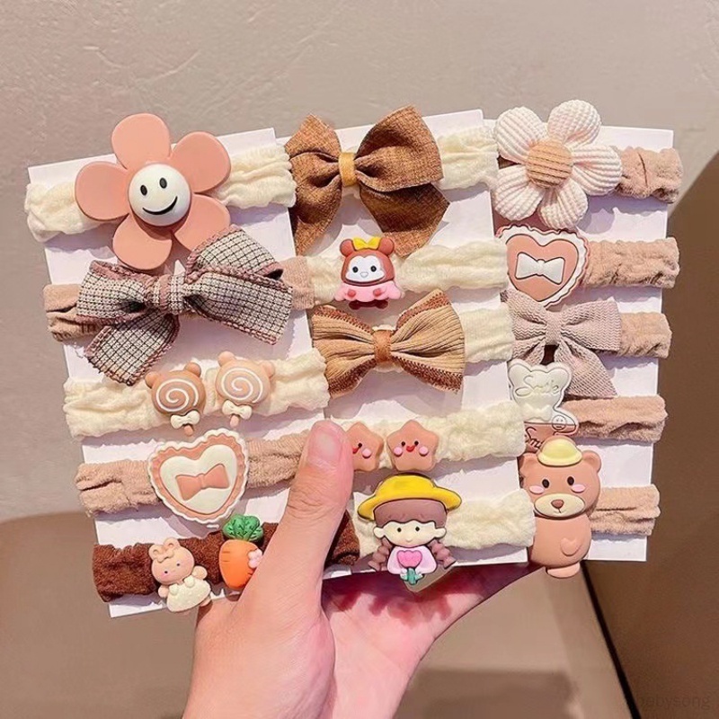 Set Năm Dây Buộc Tóc Cao Su Phong Cách Phương Tây Dễ Thương Thời Trang Cho Bé Gái